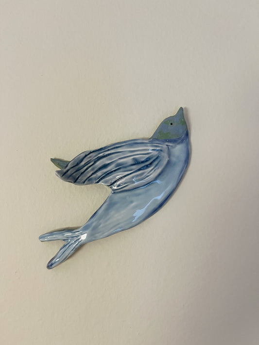 Keramik fugl 1 - blå