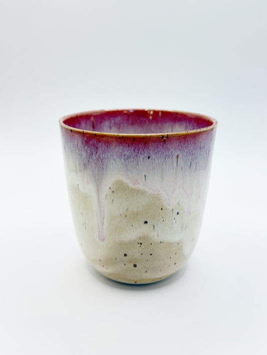Caffe latte kop - sand/pink